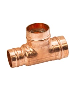 Copper Solder Ring Tee Reduced End - 28mm x 22mm x 28mm, MSR20282228