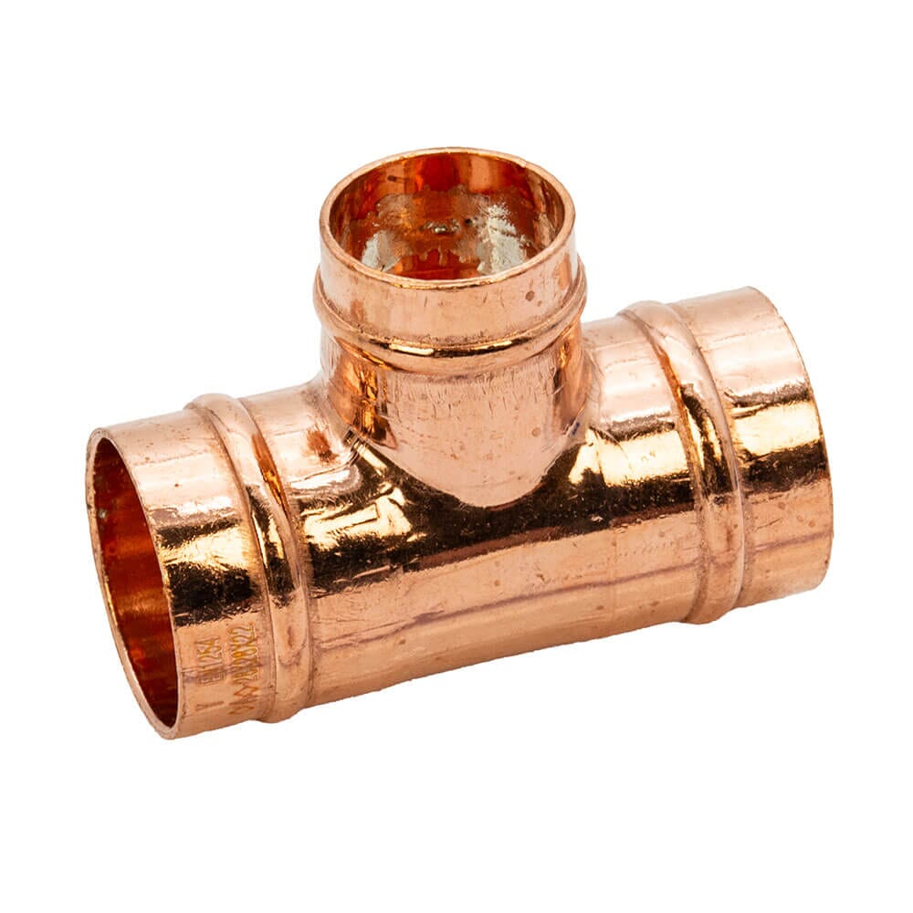 Copper Solder Ring Reduced Branch Tee - 28mm x 28mm x 22mm, MSR20282822