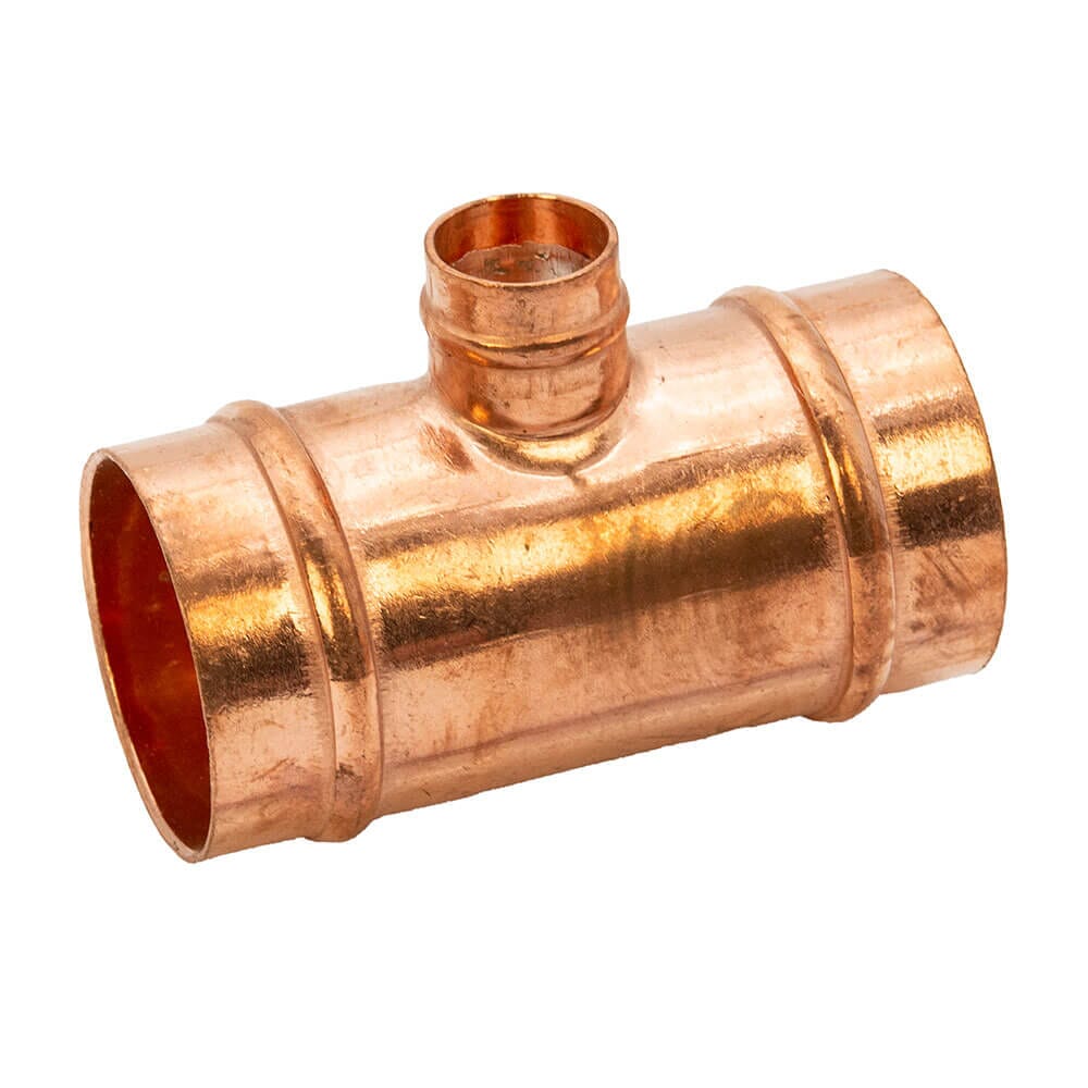 Copper Solder Ring Reduced Branch Tee - 35mm x 35mm x 15mm, MSR20353515