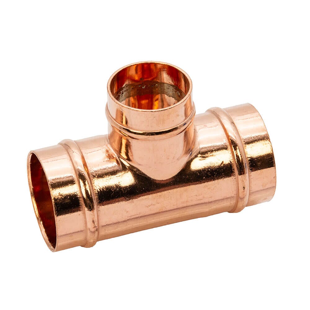 Copper Solder Ring Reduced Branch Tee - 35mm x 35mm x 28mm, MSR20353528