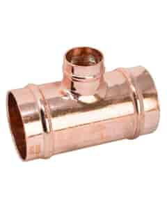 Copper Solder Ring Reduced Branch Tee - 42mm x 42mm x 22mm, MSR20424222