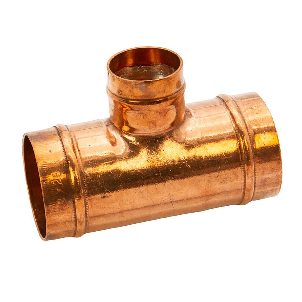 Copper Solder Ring Reduced Branch Tee - 42mm x 42mm x 28mm, MSR20424228