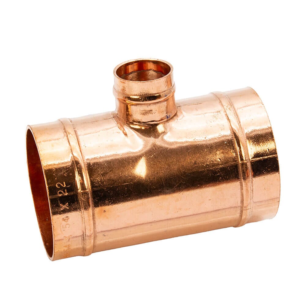 Copper Solder Ring Reduced Branch Tee - 54mm x 54mm x 22mm, MSR20545422