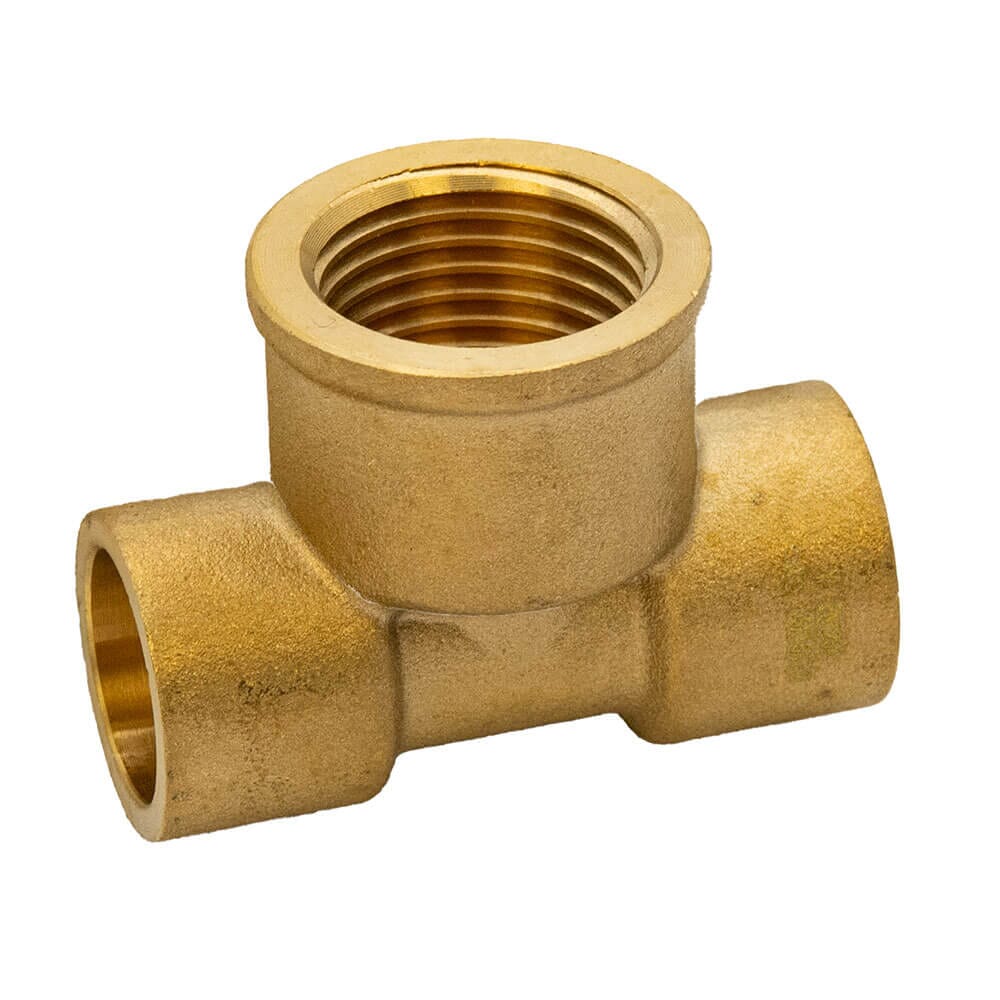 Brass Solder Ring Female Iron Branch Tee – 15mm x 15mm x 1/2" BSP, MSR27151504