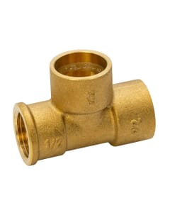 Brass Solder Ring Female Iron End Tee - 22mm x 1/2" BSP x 22mm, MSR27220422