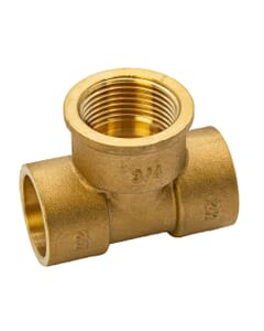 Brass Solder Ring Female Iron Branch Tee – 22mm x 22mm x 3/4" BSP, MSR27222206