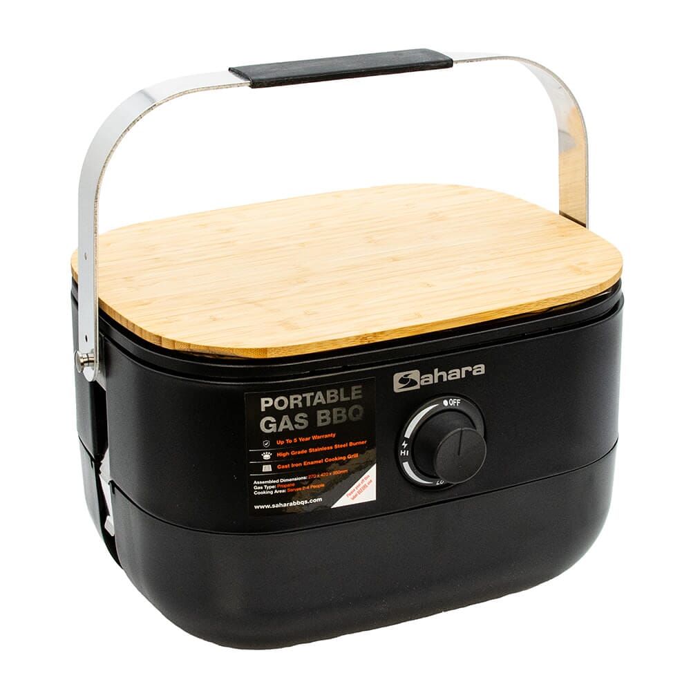 Sahara Mini Gas Portable BBQ - Black, MINIBBQ-BK