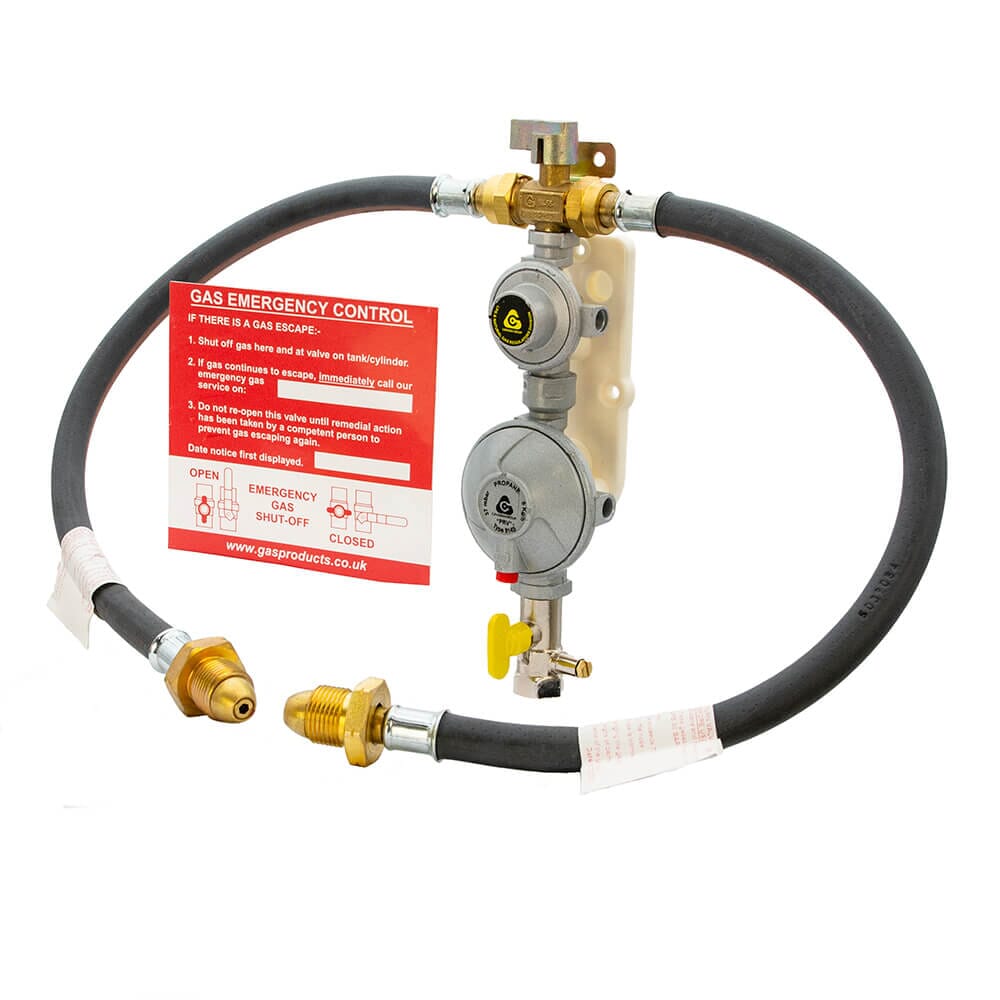 Cavagna Two Stage LPG Manual Changeover Gas Regulator Kit - UK POL, RE701