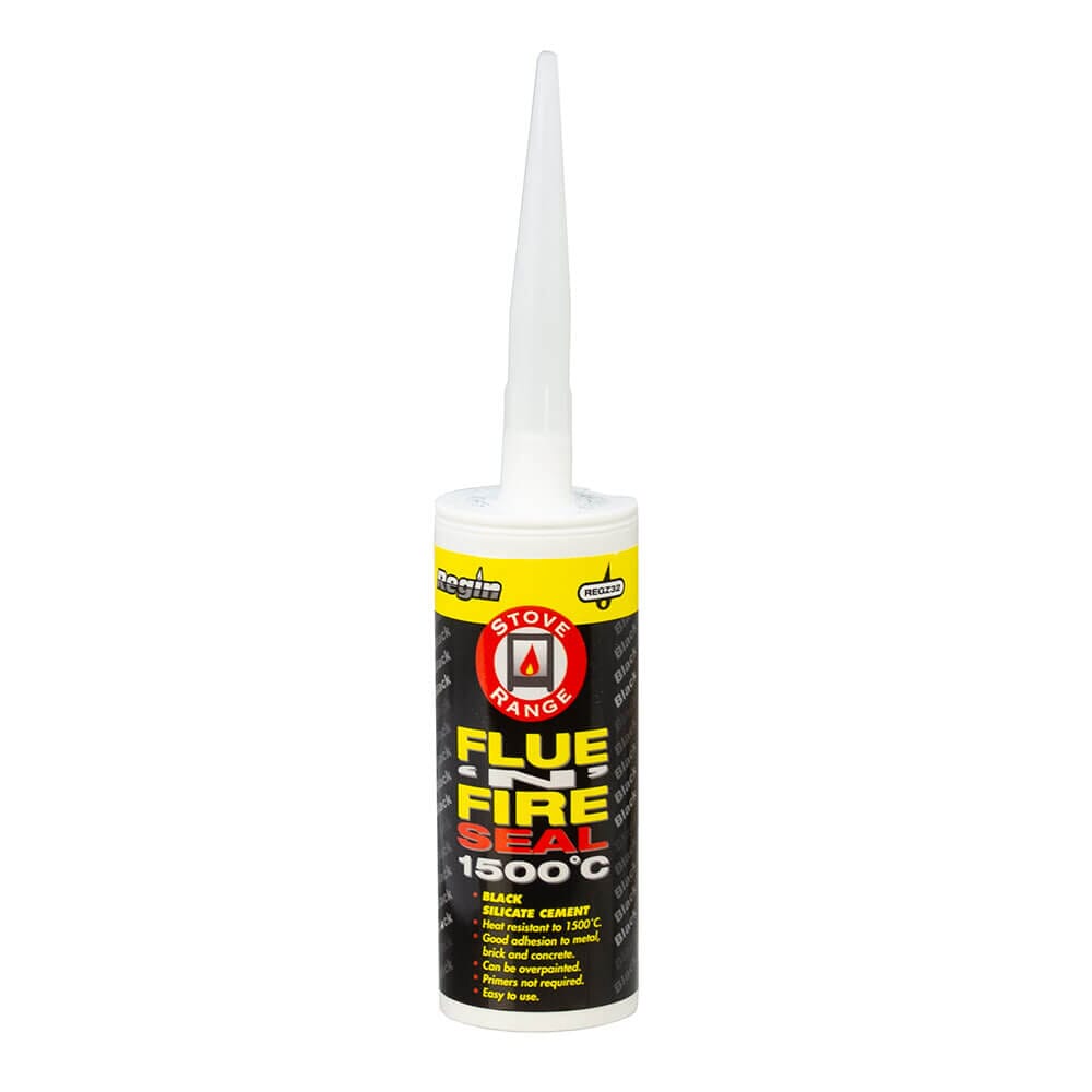 Regin Flue‘n’Fire Seal 1500˚C Silicate Cement - Black 150ml, REGZ32