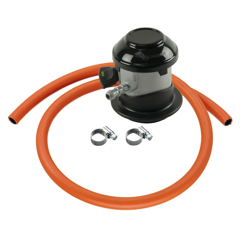 Calor 35mm Jumbo Low-Pressure Butane Clip-On Gas Regulator, 1m Hose & Clips Kit, TB1000KIT1