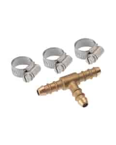 Calor Essentials 8mm Gas Hose Nozzle Tee and Jubilee Clips, TB1049