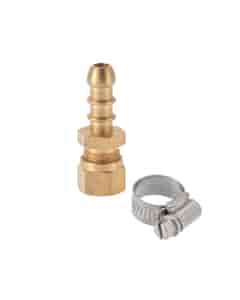 Calor 8mm Gas Hose Nozzle x 8mm Compression and Jubilee Clips