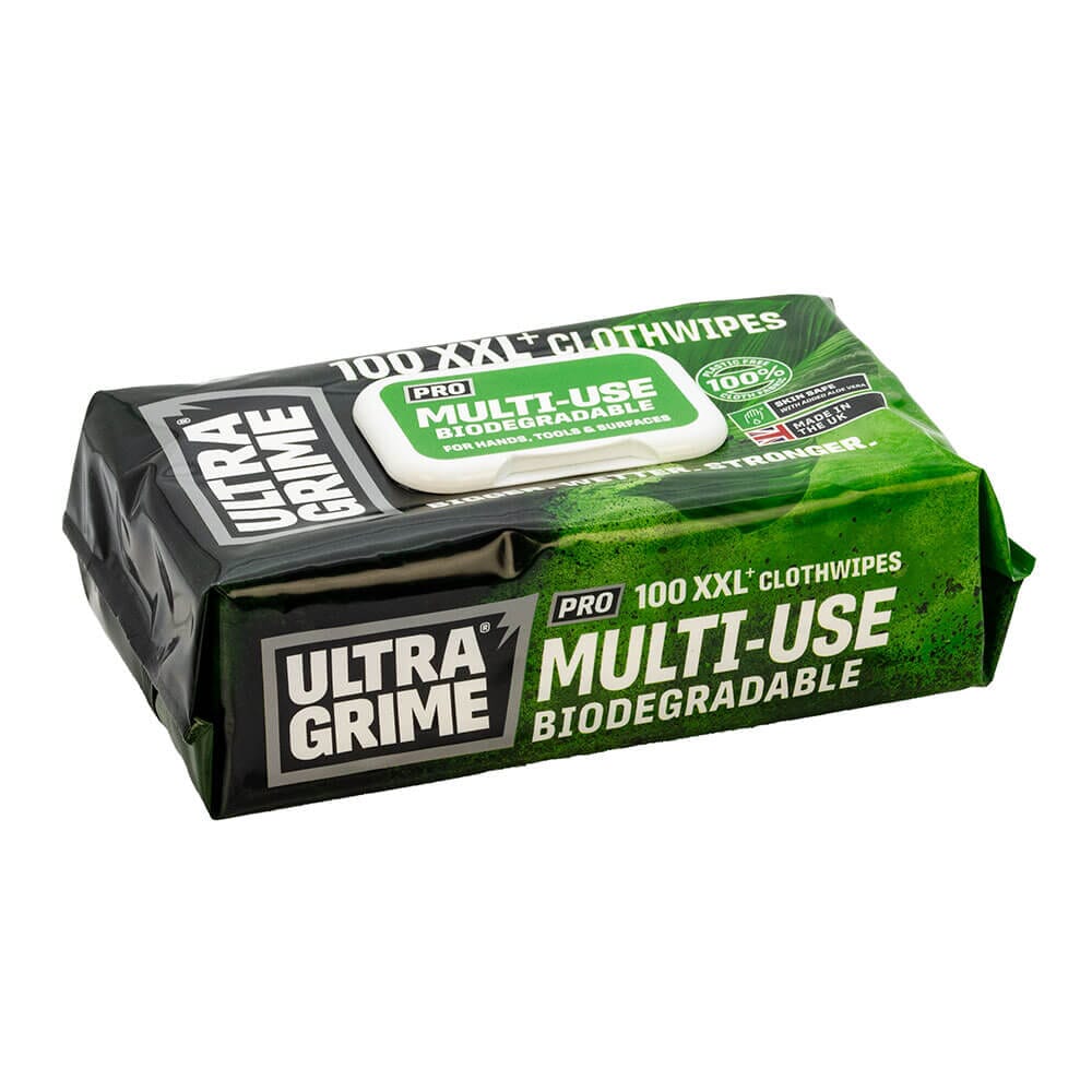 Ultragrime Pro Bio Wipes - Pack of 100, UGW100B