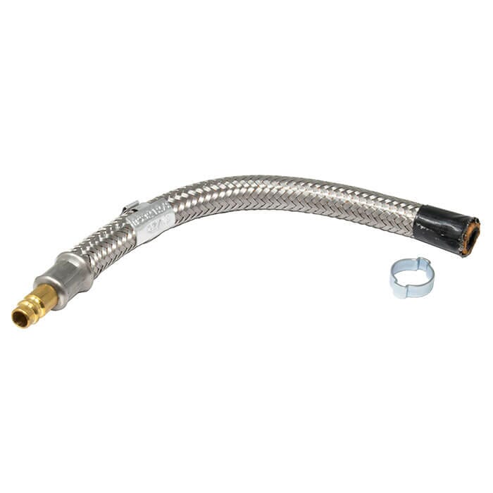 Quicksafe 8mm Stainless Steel 250mm Gas Hose with Snap Plug Connection