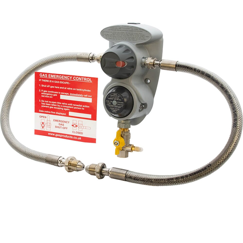 Clesse TR800 ACO Gas Regulator Kit with OPSO & S/Steel Pigtails - POL, UU5185S-TR