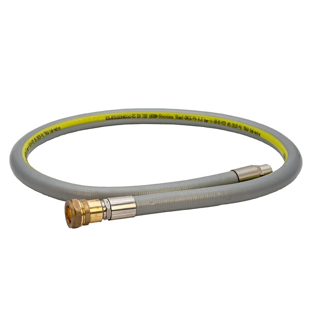 Clesse Caravan Hose Assembly S/Steel DN16, 1.2m - 1/2" Bsp MT x 22mm , UUSS70KWX22 