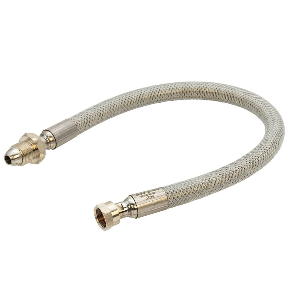 Clessinox 500mm Stainless Steel Propane Gas Pigtail - ST POL x W20, UUSP500MMST. Premium 500mm stainless steel propane pigtail with wide bore design, BS EN ISO 10380 compliant.