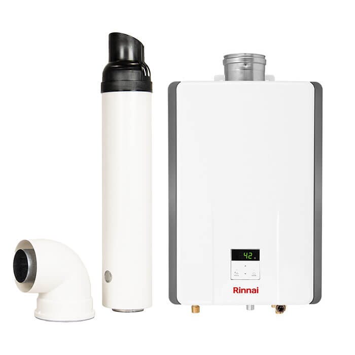 Rinnai 11i Low NOx 24kw Multi-Point Internal Natural Gas Water Heater &  Flue Kit