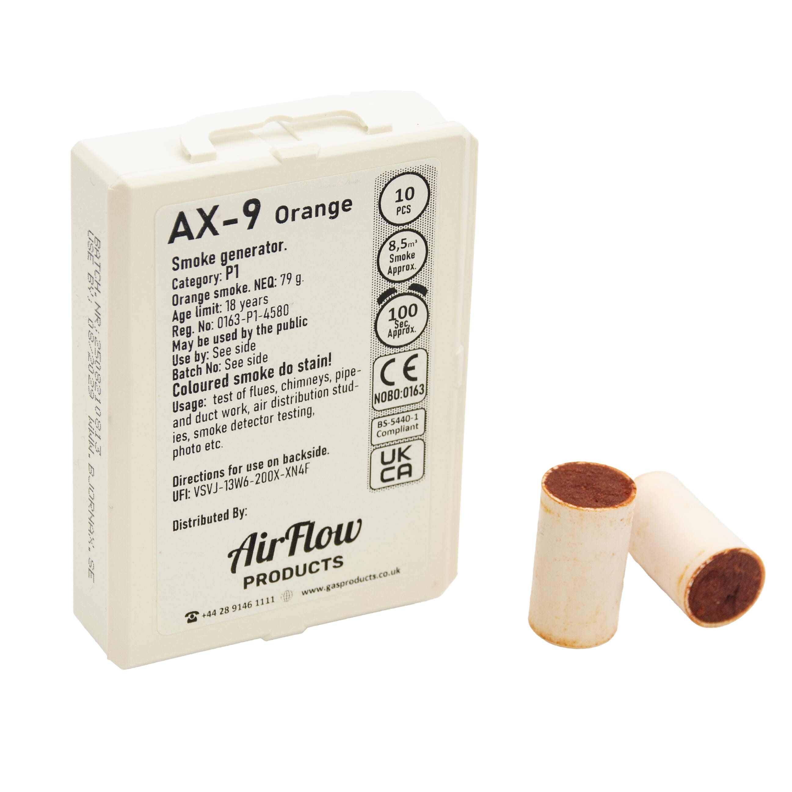 Airflow Products 9gm Orange Smoke Pellets - 10pk