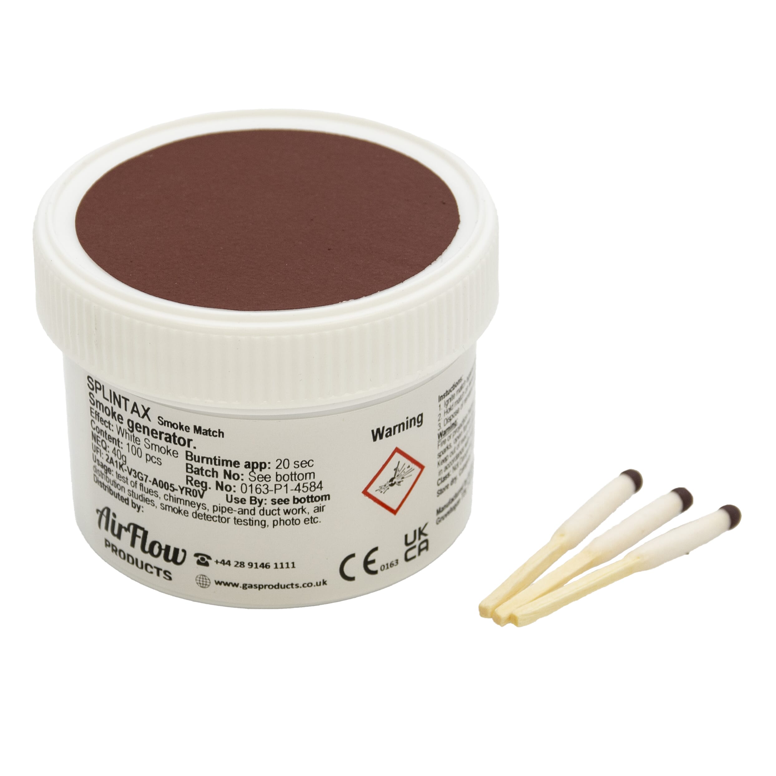 Airflow Products Smoke Matches - Tub of 100
