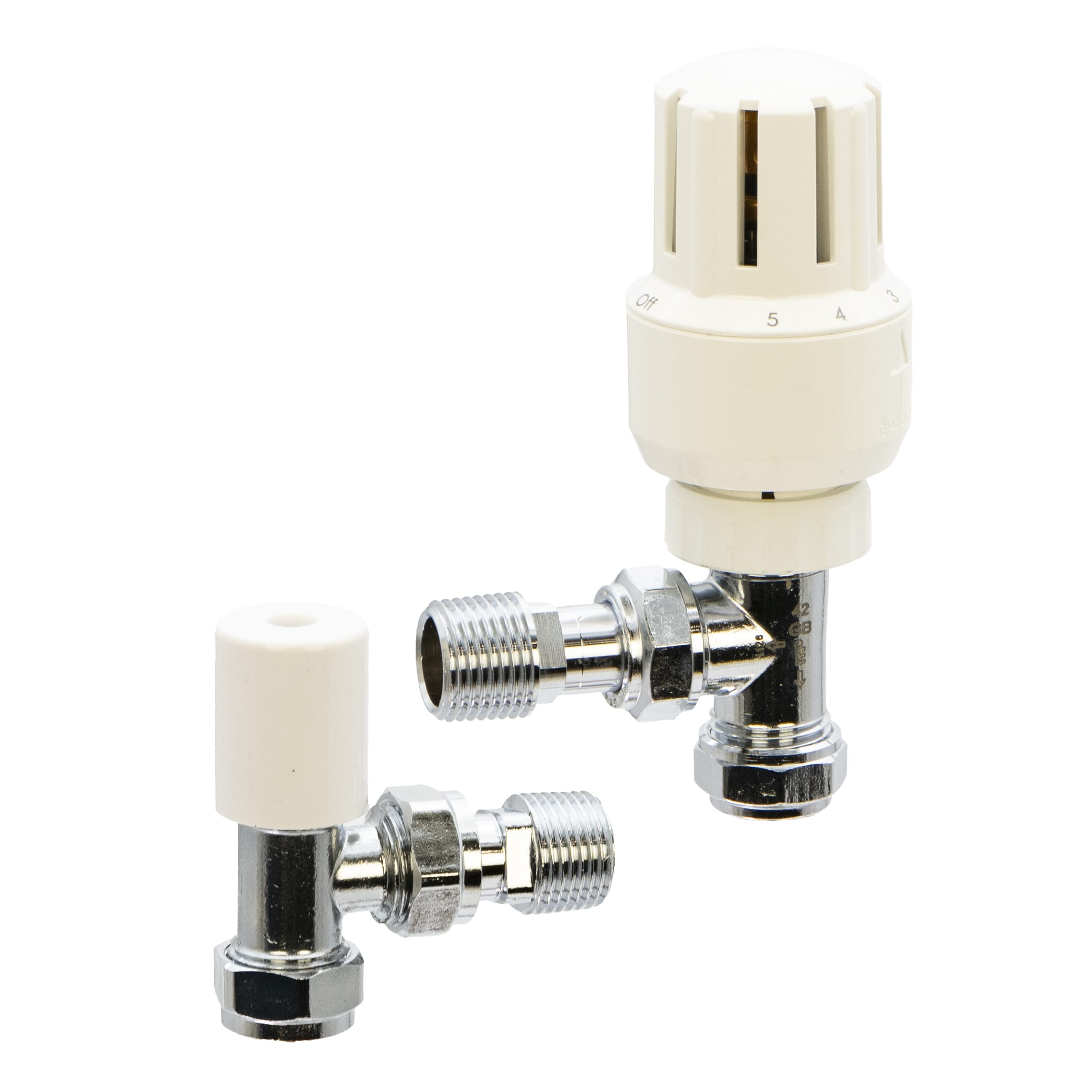 Pegler Mistral II Angled TRV & Lockshield Set - 15mm