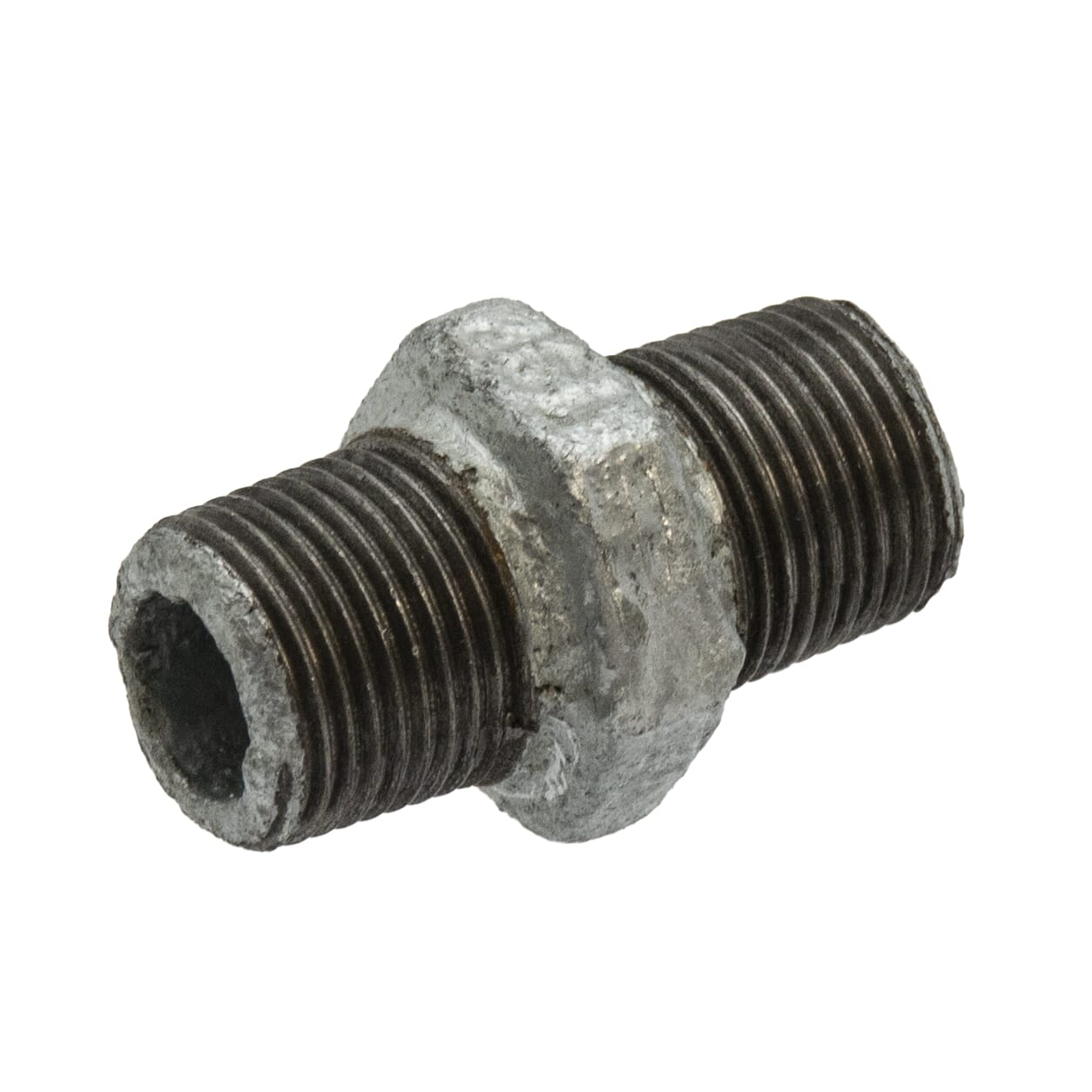 Galvanised Iron Hex Nipple - 1/4" Male x Male