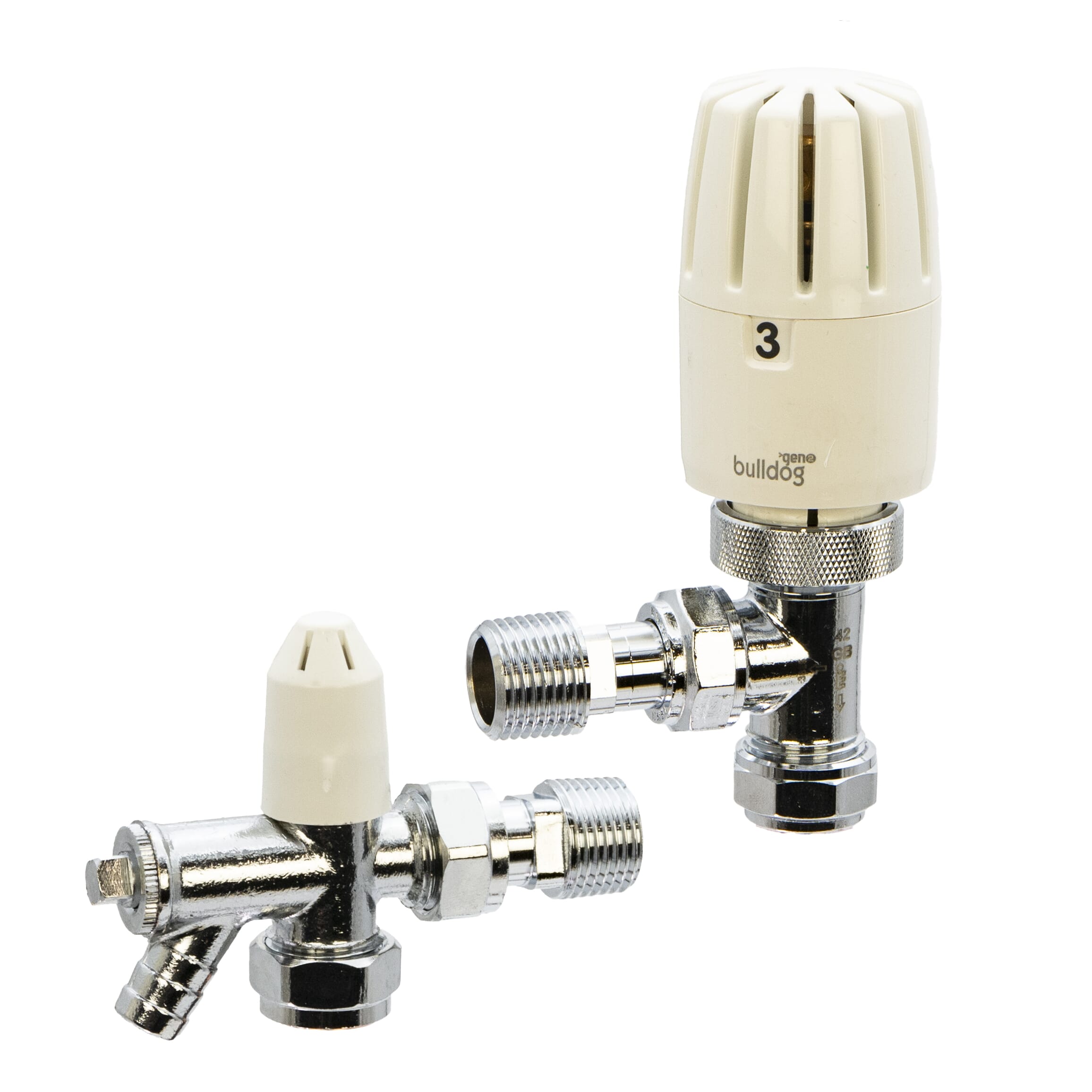 Pegler Yorkshire Bulldog II TRV & Lockshield Drain Off Set - 15mm, 643155