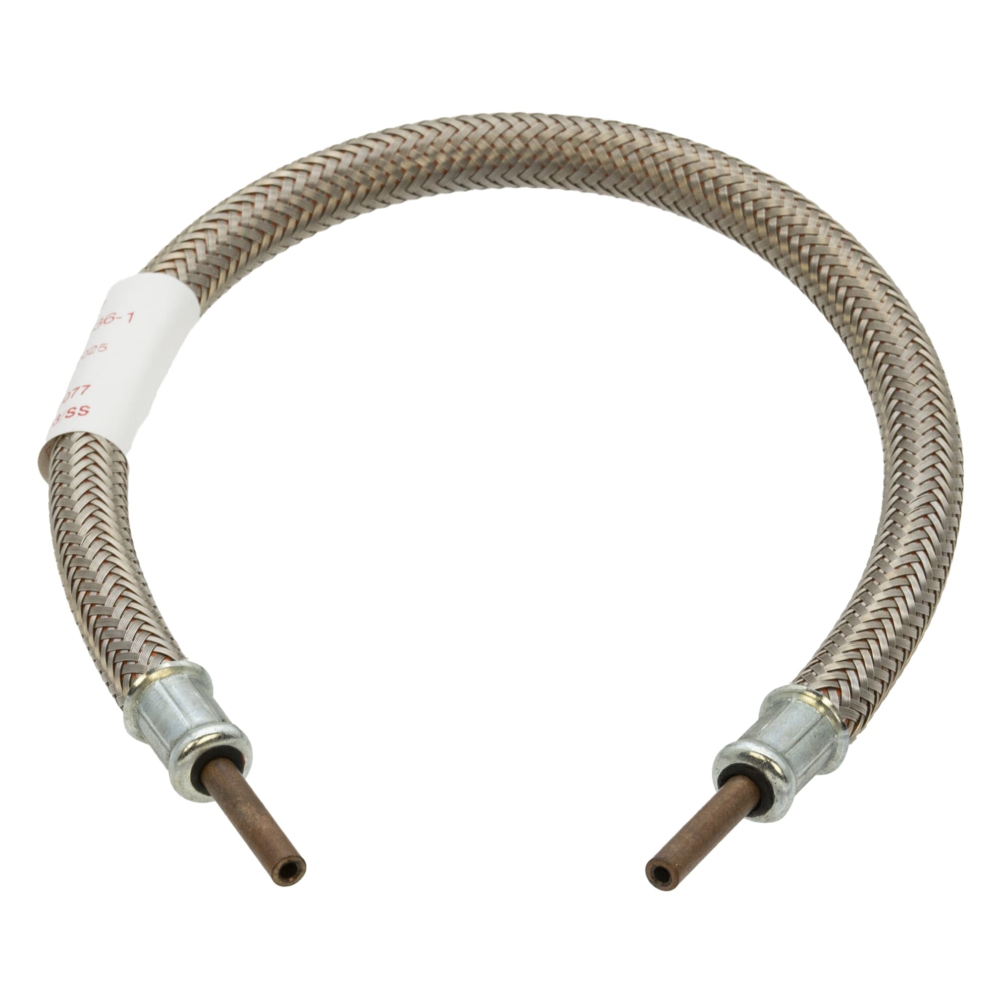LPG Stainless Steel Overbraid Gas Hose - 1/4" Copper Standpipe x 18"