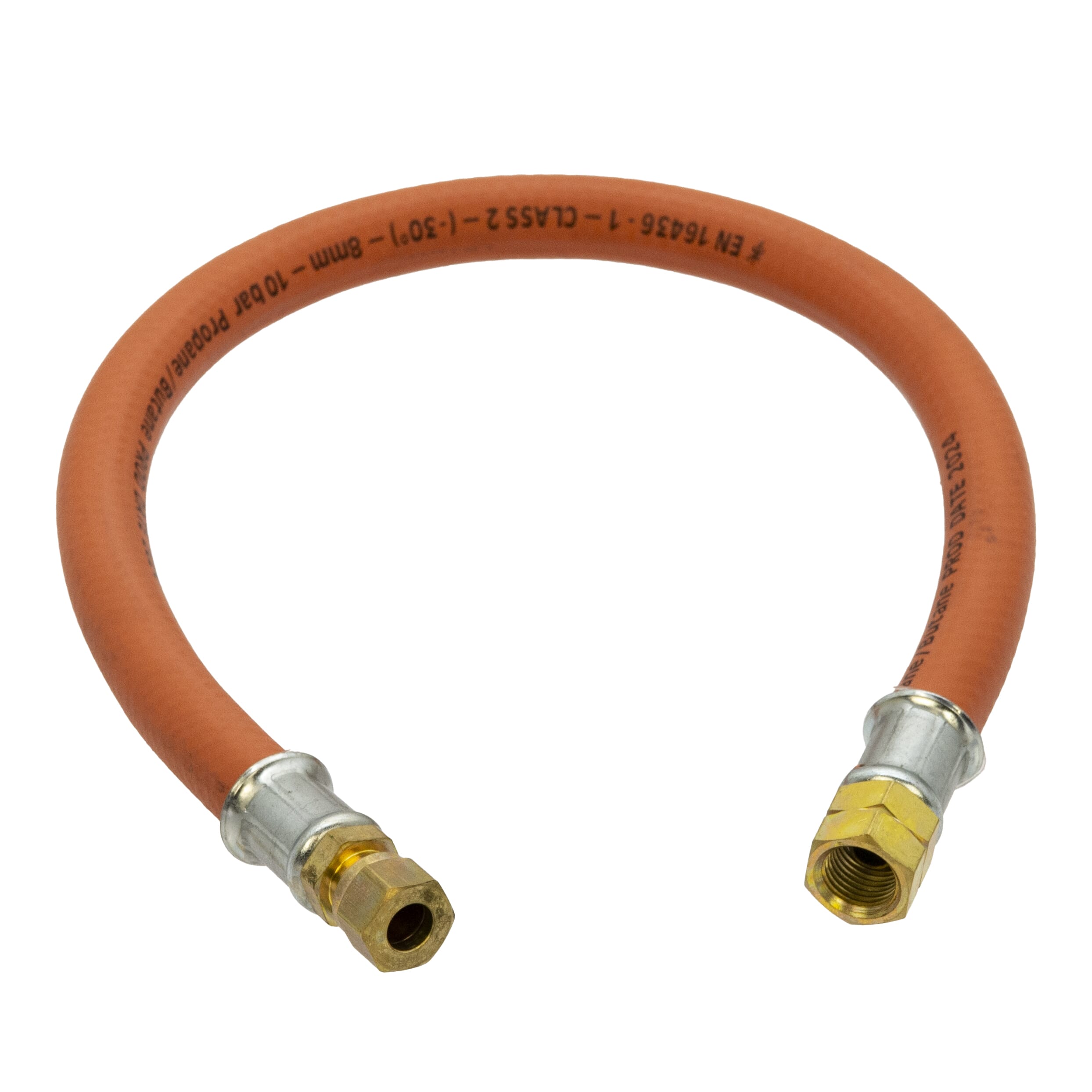LPG High Pressure Gas Hose - 8mm Comp x 1/4" LH FM - 450mm
