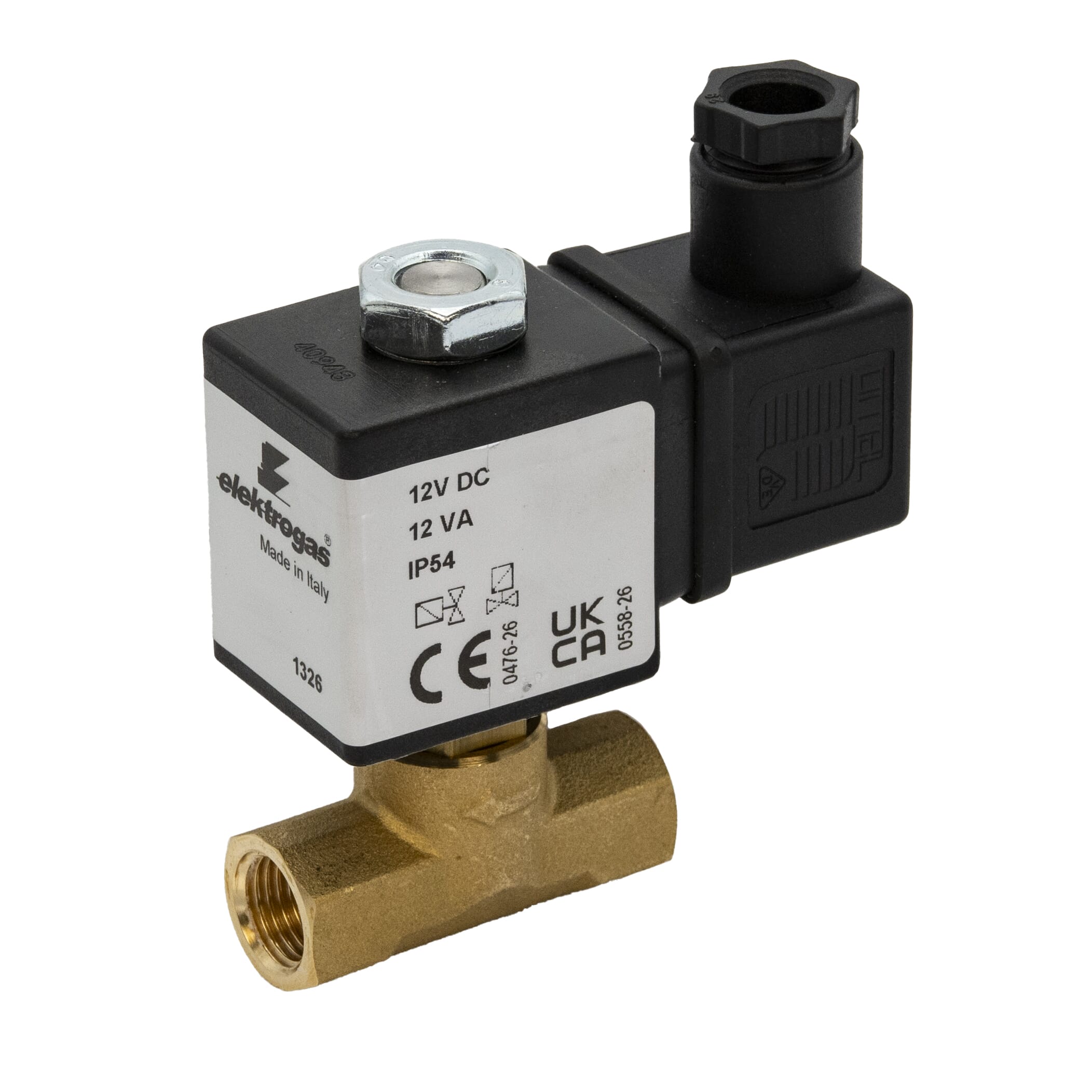 Elektrogas 12V DC Gas Solenoid Valve – 1/4" BSP Female