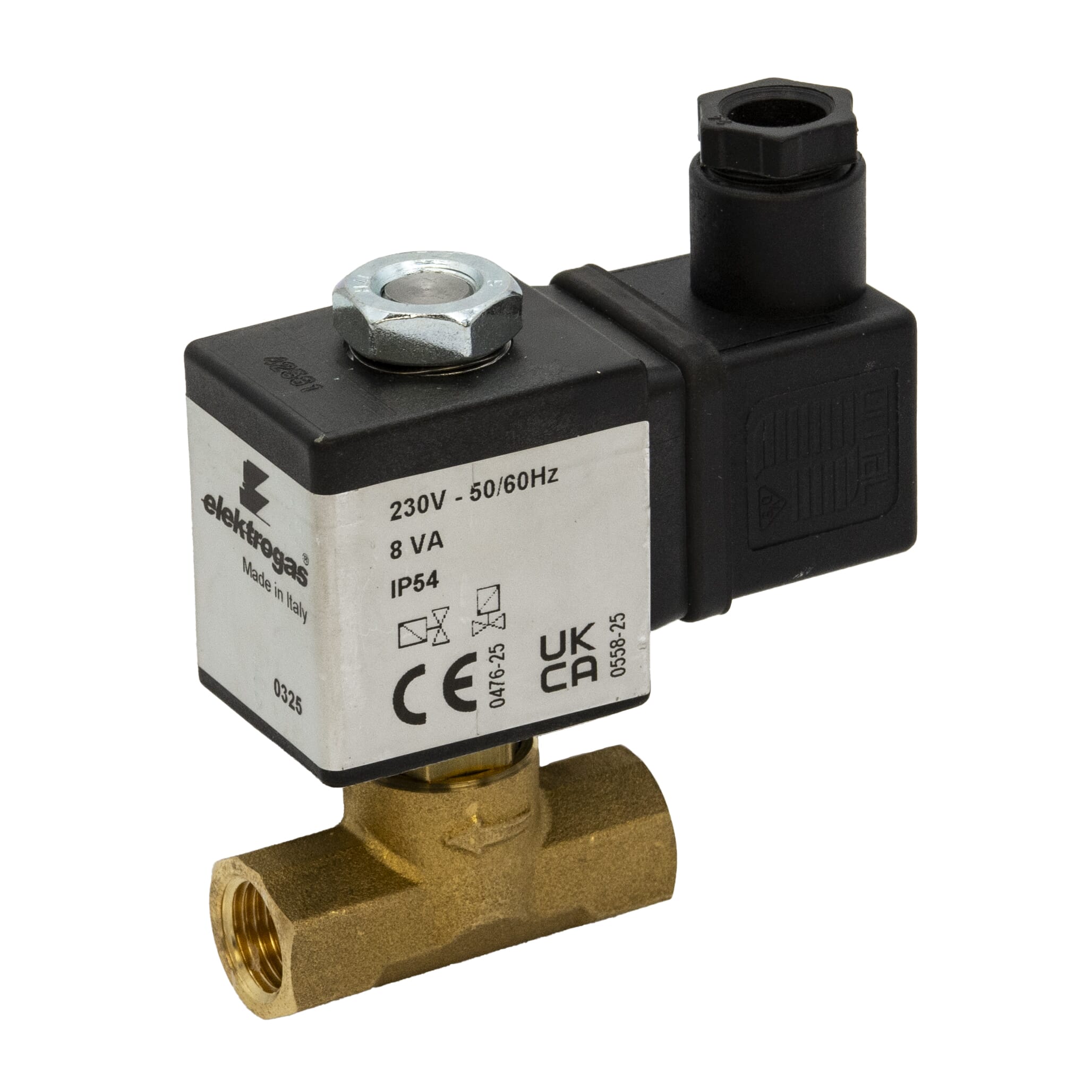 Elektrogas 230V AC Gas Solenoid Valve – 1/4" BSP Female